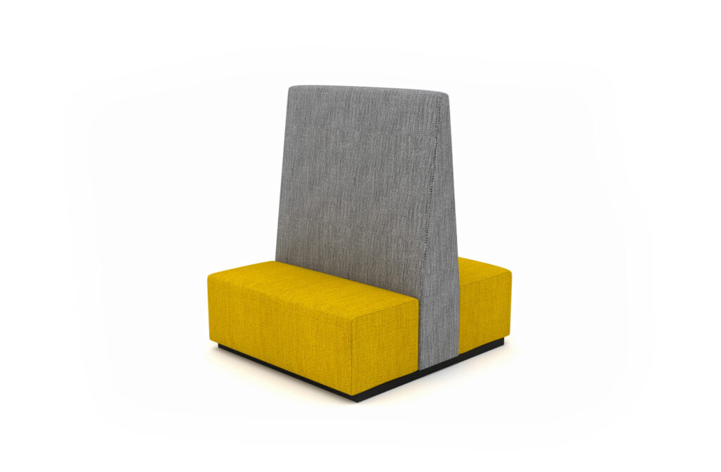 BEN 6 Benny modular breakout seating with high back panel on white background