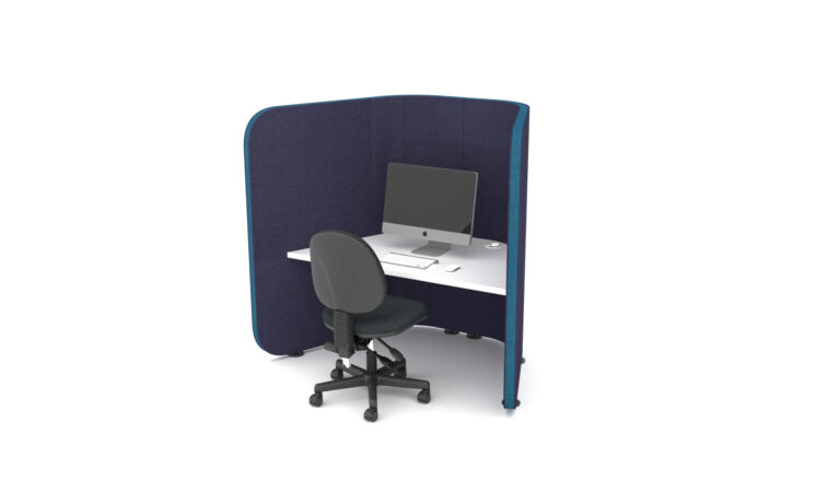 Flexi Pod focus pod with office table, computer, and office chair