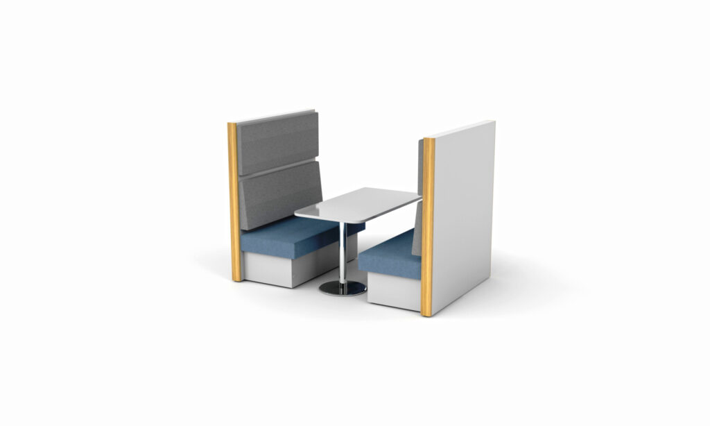 RIP 01 Ripple meeting booth with integrated table and modular seating