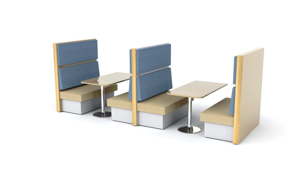 RIP 02 Ripple modular breakout seating with integrated tables