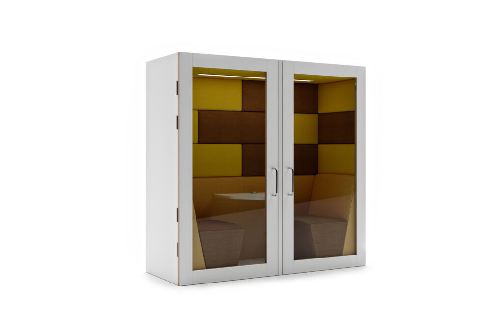 SES 01 Session acoustic office meeting pod with seating and table