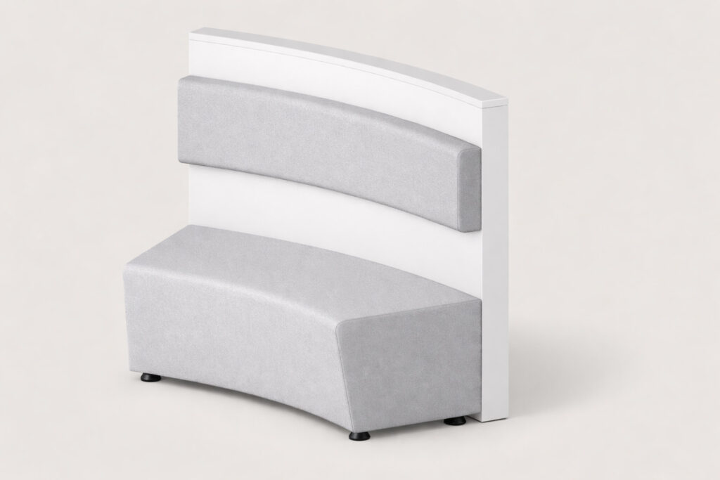 CONF 02 modular breakout seating with curved upholstered seat and backrest