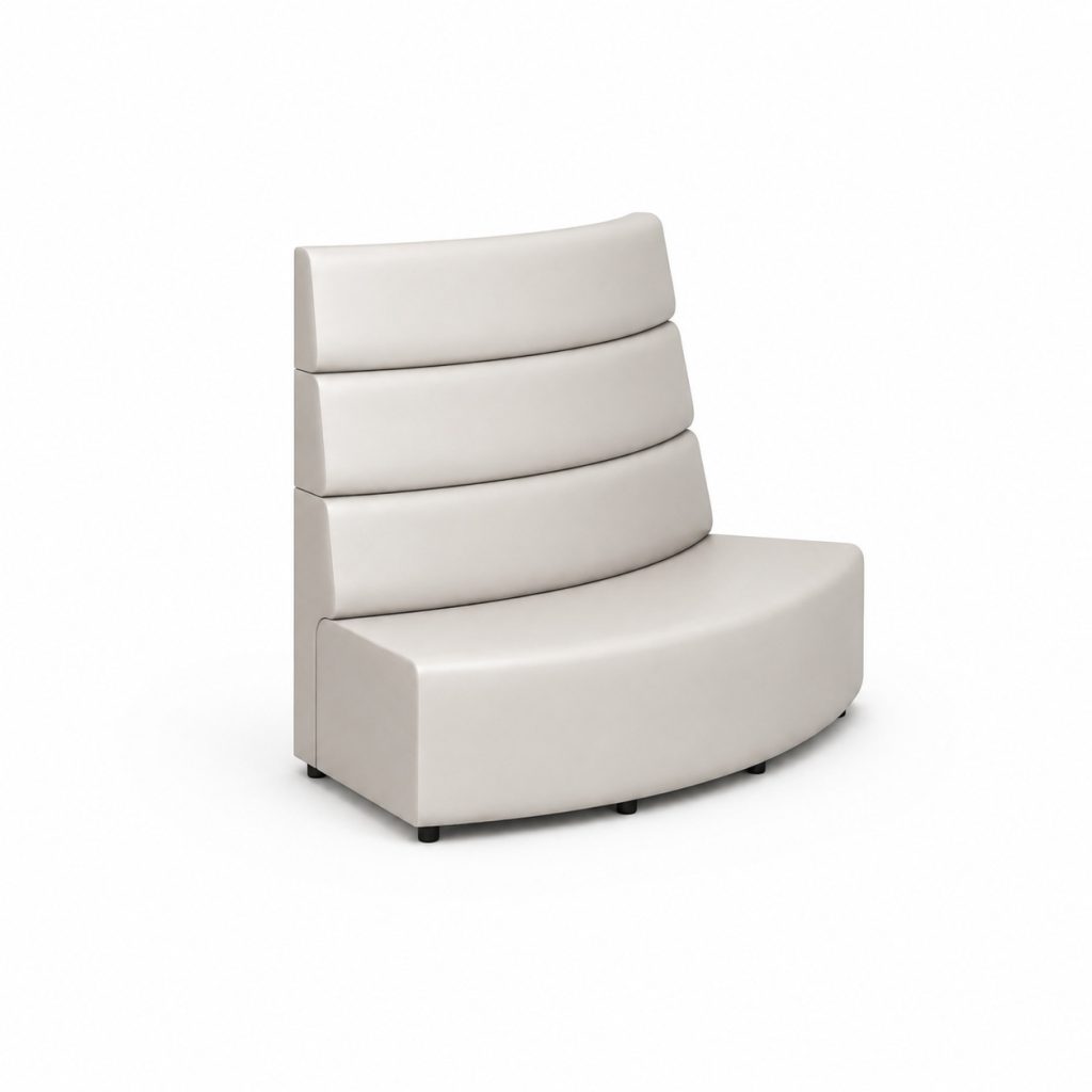 Ally modular breakout seating unit with curved backrest and seat