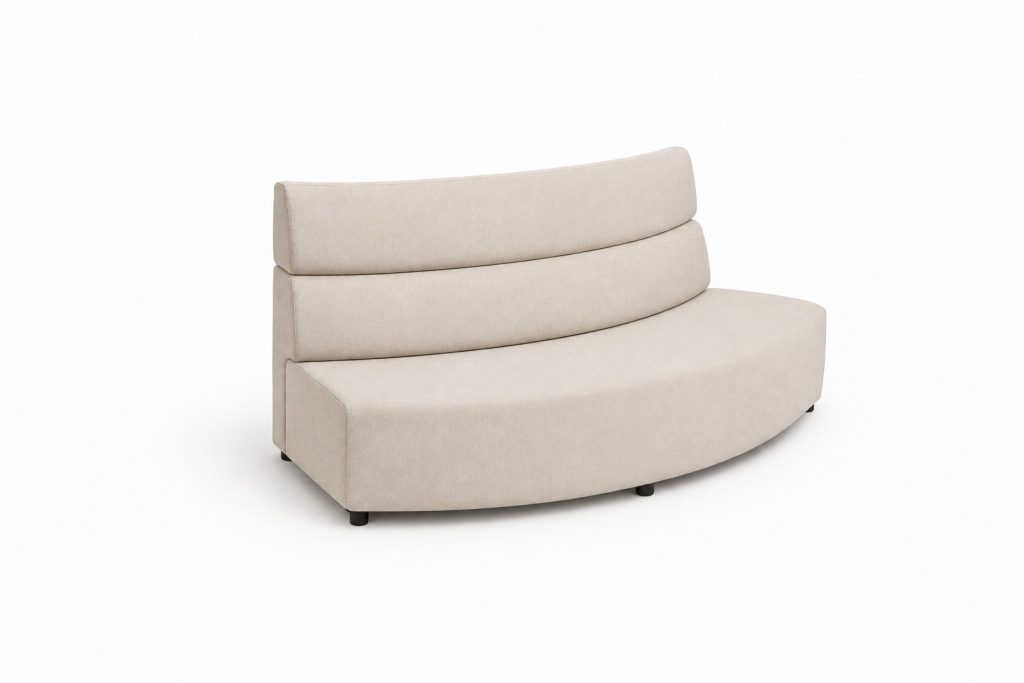 ALL 36 Ally modular breakout seating unit with curved backrest and seat on white background