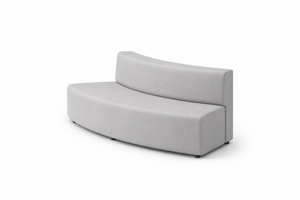 Ally curved modular breakout seating unit with backrest