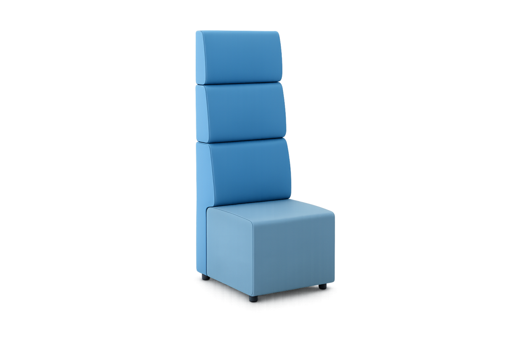 Ally modular breakout seating with high back in studio setting