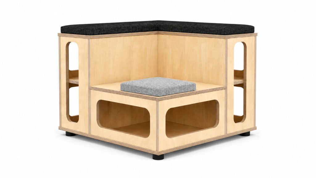 CAV 05 Cavea modular tiered seating with storage and cushions