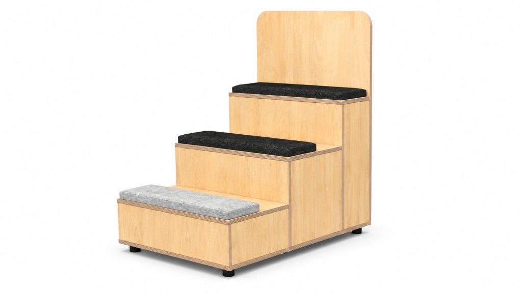 CAV 07 Cavea three-tier modular breakout seating with upholstered cushions — 2020 Furniture