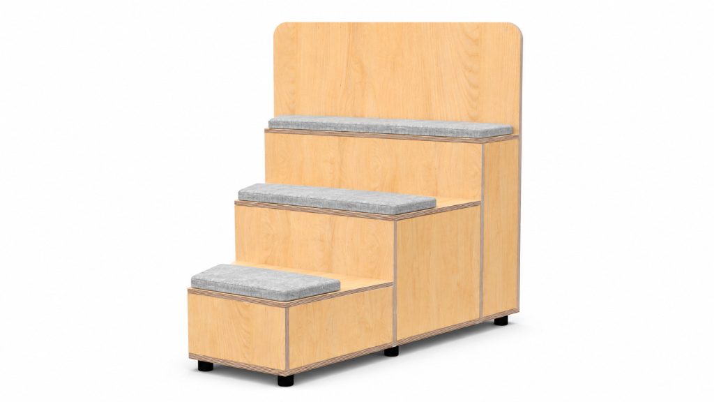 CAV 08 Cavea three-tier modular breakout seating with light grey cushions - 2020 Furniture