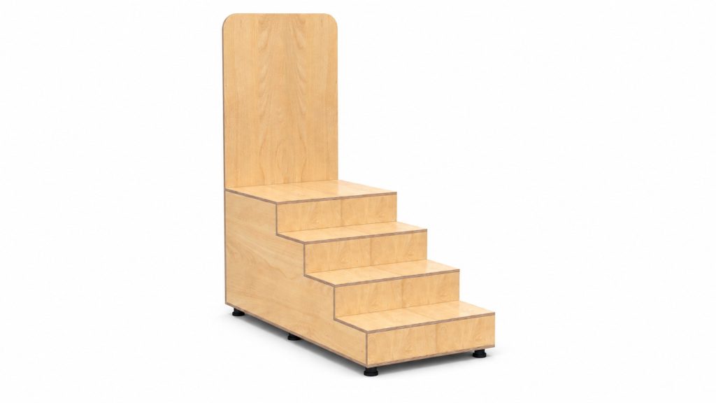 CAV 11 Cavea tiered modular breakout seating in a light wood finish — 2020 Furniture