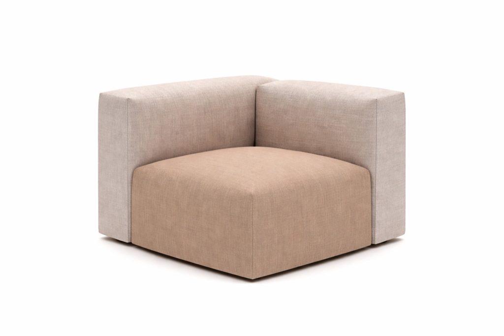 LIN 04 Lincs modular breakout seating corner unit with two-tone upholstery