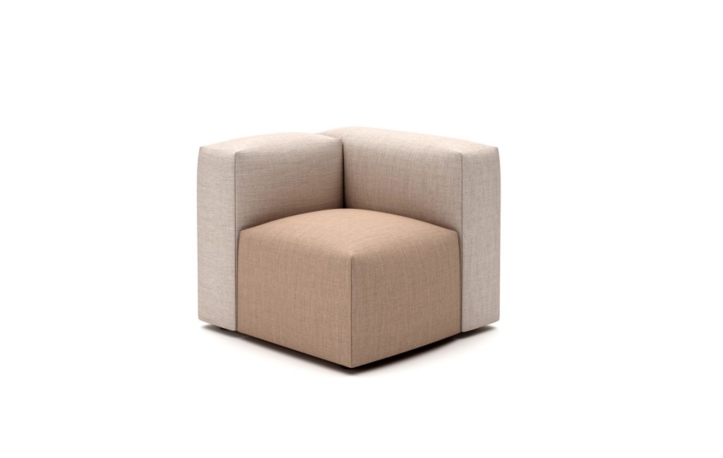 LIN 10 Lincs modular breakout seating corner unit in two-tone upholstered finish — 2020 Furniture
