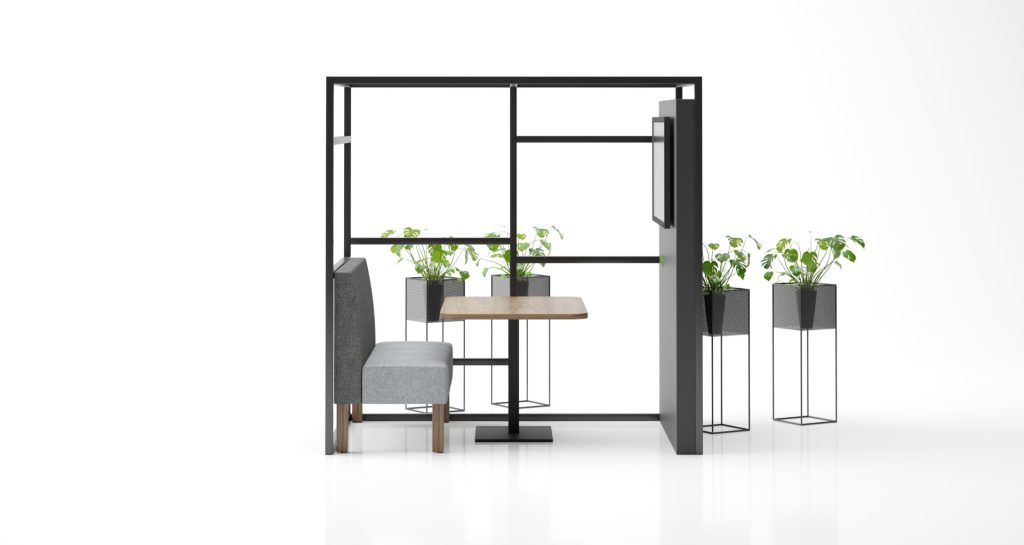 RIF 03 Rift acoustic office pod with modular seating and meeting table