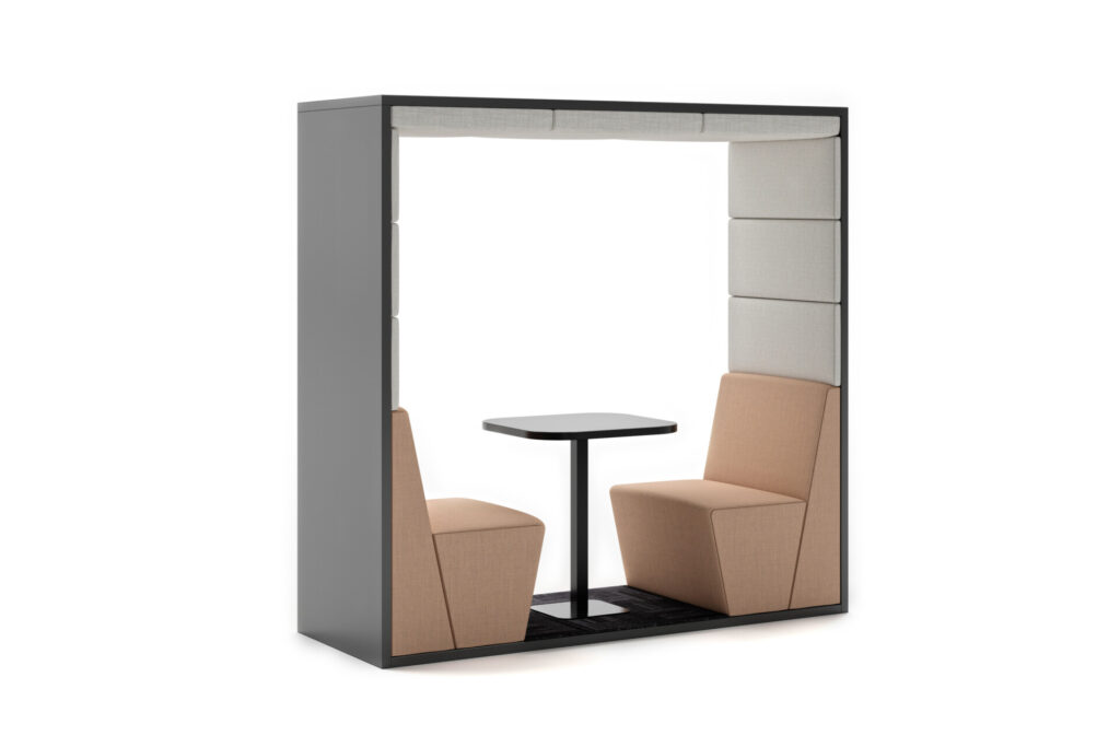 SES 03 Session acoustic meeting booth with integrated seating and table — 2020 Furniture