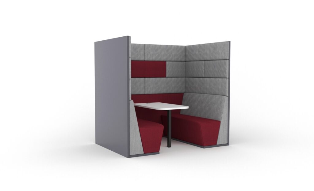 SES 10 Session acoustic meeting booth with integrated table and modular seating