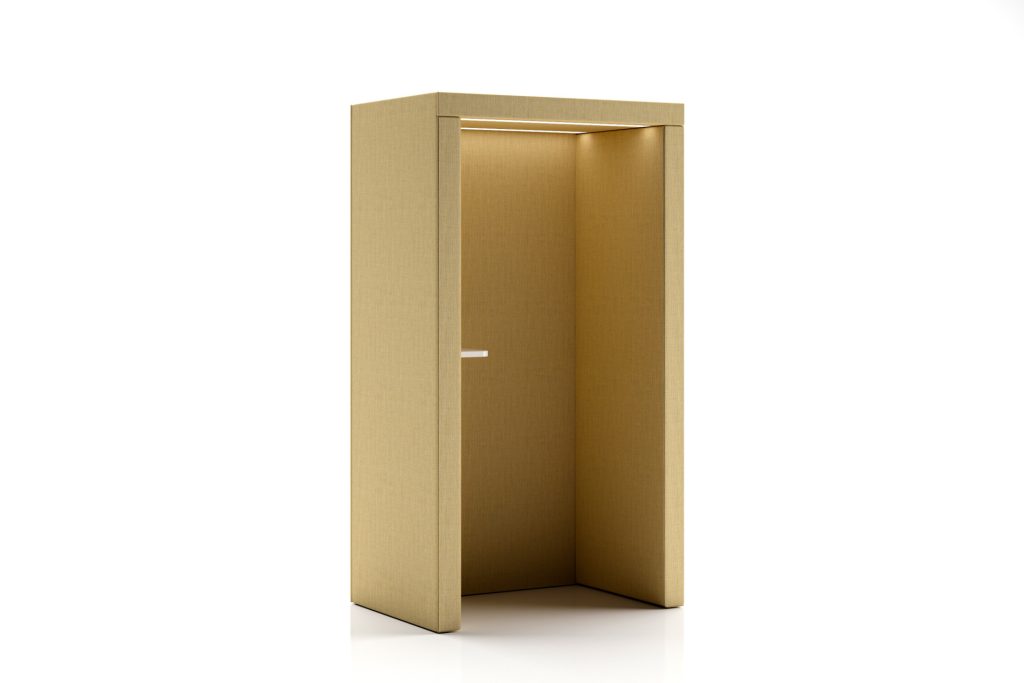 THI 03 Thinkpod acoustic phone booth with integrated lighting and shelf — 2020 Furniture