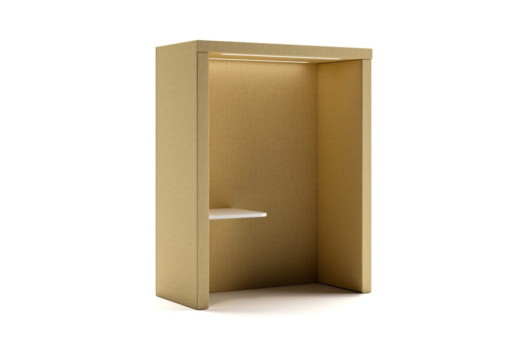 THI 04 Thinkpod acoustic phone booth with internal shelf and lighting
