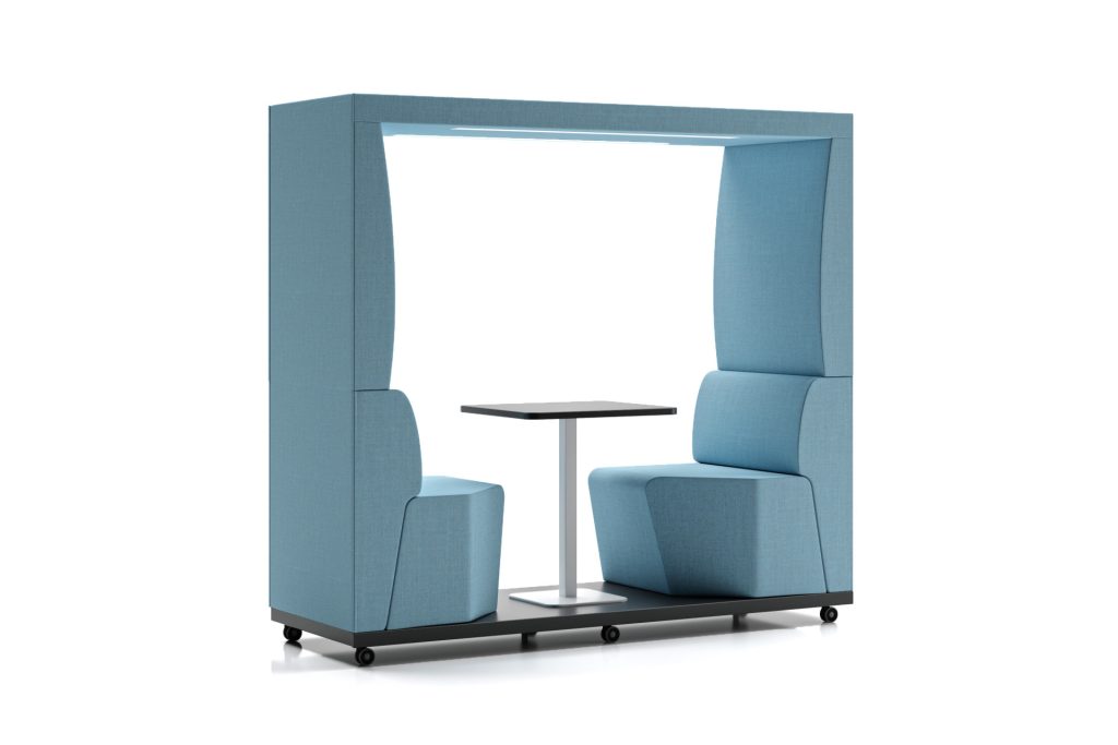 THI 08 Thinkpod acoustic office pod with integrated seating and table