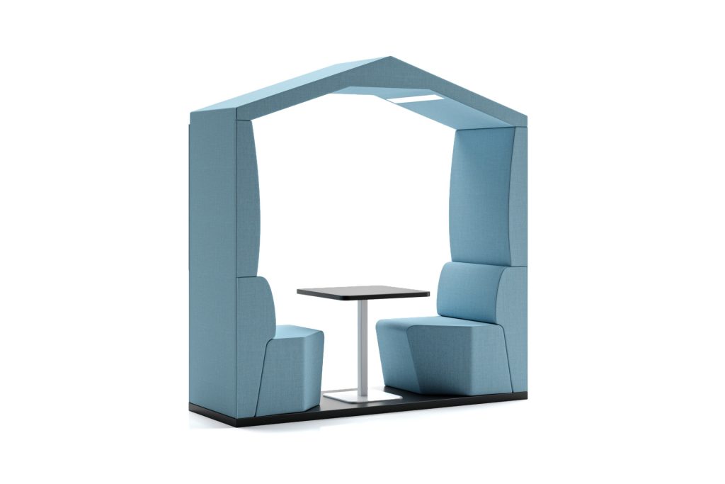 THI 10 Thinkpod acoustic office pod with integrated seating and table