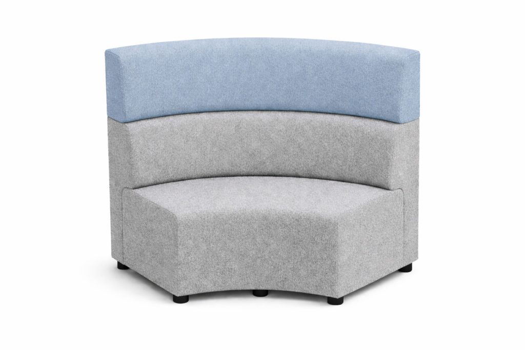 Ally modular breakout seating with curved backrest in upholstered finish