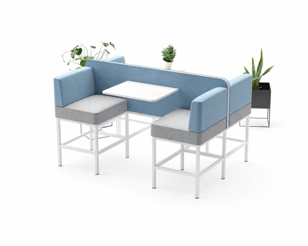 FAI 04 Faith modular breakout seating with integrated table and privacy screen