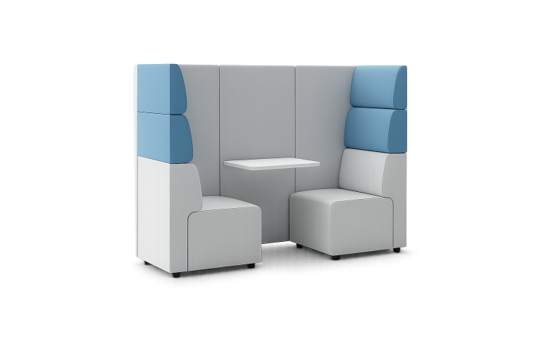 Ally modular breakout seating with integrated meeting booth and table