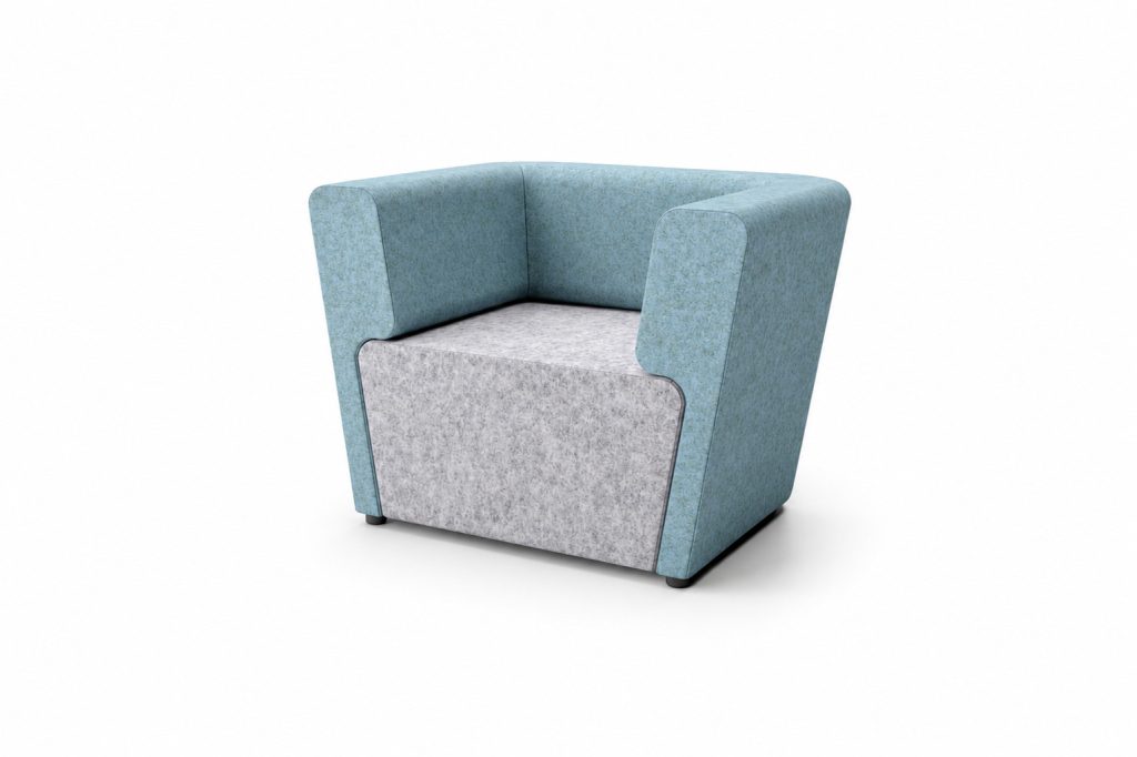 NAL 14 Ally modular breakout armchair in two-tone upholstered finish — 2020 Furniture