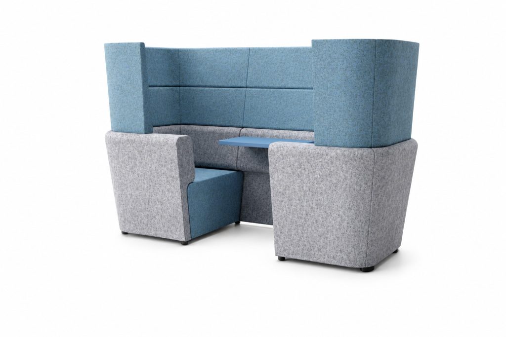 NAL 23 Ally acoustic meeting booth with integrated table and modular seating