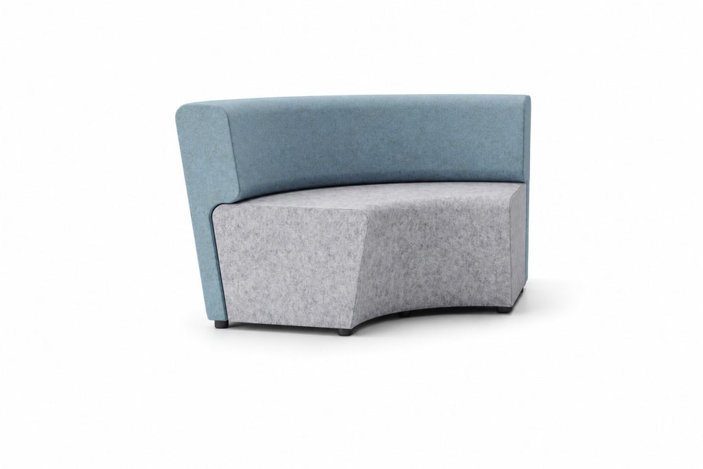 NAL 26 N-Ally modular breakout seating with curved backrest and seat in studio shot
