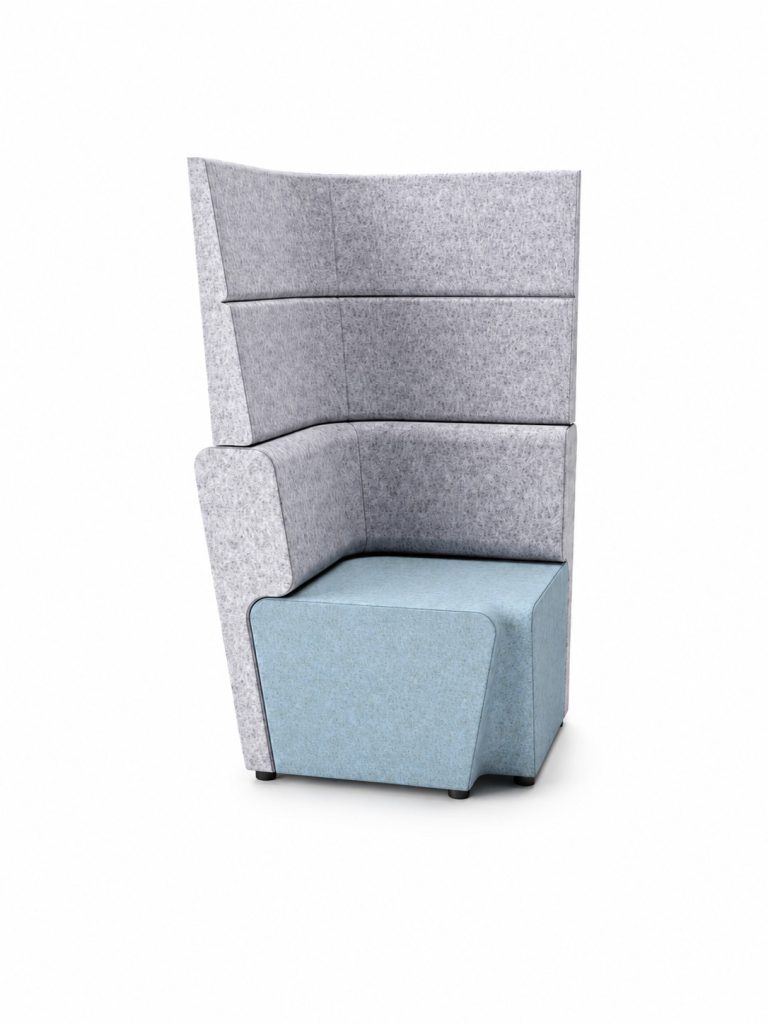 NAL 29 N-Ally modular breakout seating with high back and light blue seat — 2020 Furniture