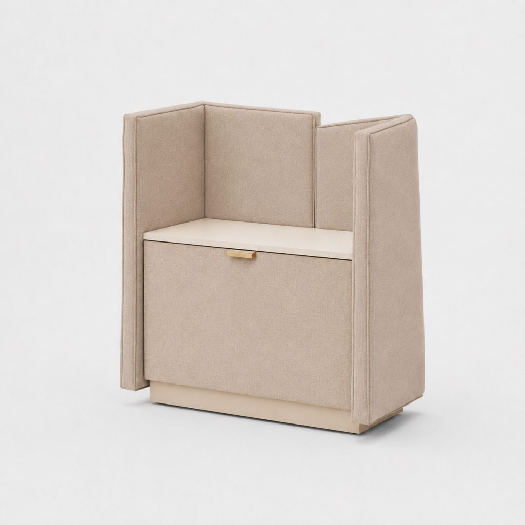 Soma SP-01 modular storage unit with upholstered sides and drawer